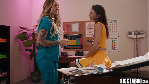 Petite lesbian teen Liz Jordan fucked by hot MILF nurse Kendra Sunderland