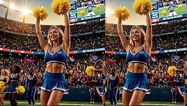 ESTADIO LLENO EMOCIONES FUERTES HERMOSA PORRISTA FOLLADA DURO(IA GENERATED)NO REAL PERSON