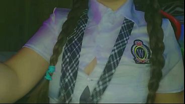 Horny and shy student trying to masturbate first time with her webcam on